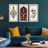 kotart - Traditional Indian Art Pichwai Wall Décor Paintings | Painting for wall Decoration | Madhubani Art Painting with Frame for Living Room set of 3 (10X19 INCH, F)