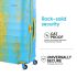 American Tourister Geller Spinner 55 Cms Small Cabin Polycarbonate Hardshell Sided Printed Colourful Luggage/4 Wheel Inline Trolley Bag with TSA Lock for Men and Women (Yellow and Blue)